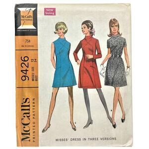 McCall's 9426 Vintage Sewing Pattern Dress in Three Versions Size 12 Uncut